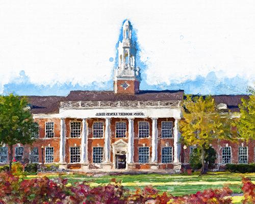 Watercolor image of John Robert Lewis Hall